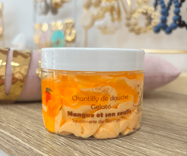 Chantilly de douche mangue et son coulis 